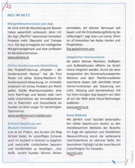a3 Magazin Beitrag März 2019 - PROPSTER - der Sonderwunsch Meister