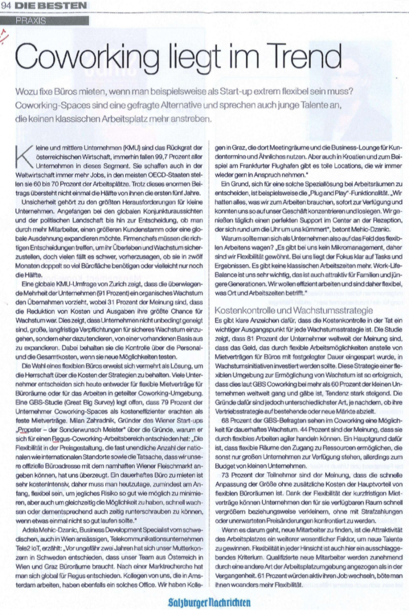 Salzburger Nachrichten Beitrag Juni 2019 - PROPSTER - der Sonderwunsch Meister